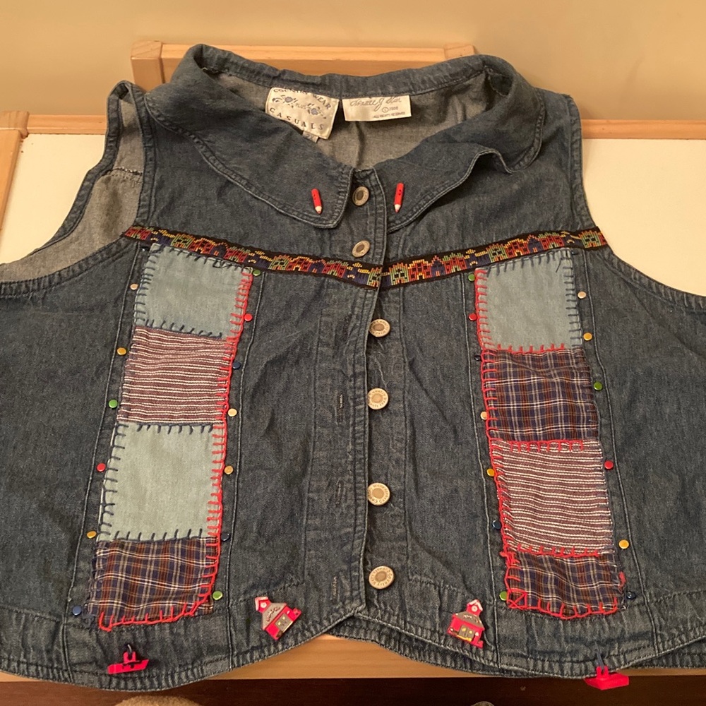 Country Wear Casuals size 2x Teacher denim vest